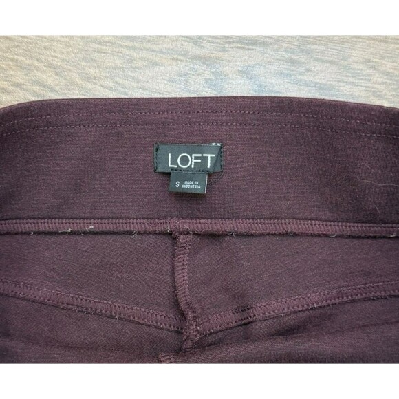LOFT Leggings in Heathered Maroon Burgundy Ponte Size SMALL Stretch Classic - Picture 6 of 8